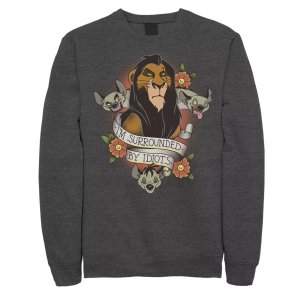 Мужской флисовый пуловер со шрамом 's Lion King с изображением гиен в окружении идиотов Disney