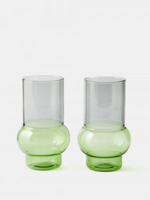 Набор из двух высоких стаканов bump, зеленый Tom Dixon