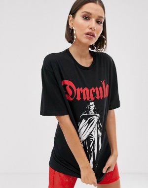 Oversize-футболка с принтом Дракулы x monsters-Черный Criminal Damage