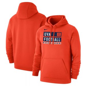 Мужской оранжевый пуловер с капюшоном для футбольных болельщиков Virginia Cavaliers Nike