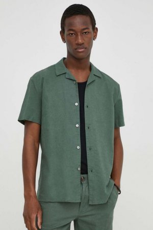 Рубашка из смесового льна , зеленый Bruuns Bazaar