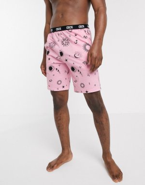 Розовые шорты от пижамы с принтом созвездий и логотипом на поясе -Розовый ASOS DESIGN