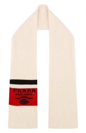 Кашемировый шарф Prada. Цвет: кремовый