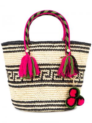 Плетеная сумка-тоут Kolet Yosuzi. Цвет: чёрный