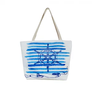 Пляжная сумка женская HM1844, голубой/белый RETTAL. Цвет: разноцветный