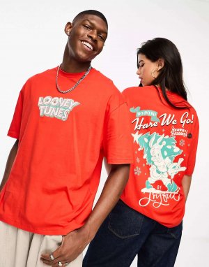 Оверсайз-футболка унисекс с рождественским принтом Bugs Bunny ASOS