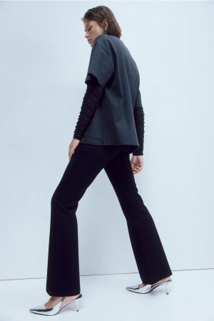 Расклешенные элегантные брюки , черный H&M