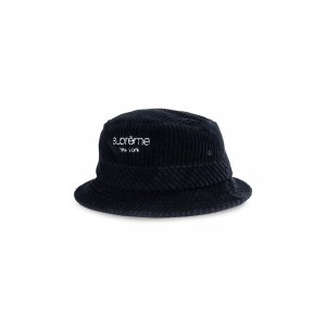 Вельветовая шляпа с широким воротником, черная Supreme