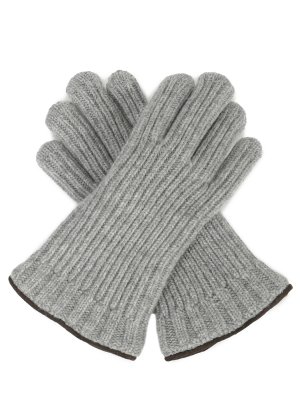 Перчатки кашемировые LORO PIANA. Цвет: серый