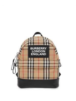 Рюкзак с логотипом Burberry Kids. Цвет: коричневый