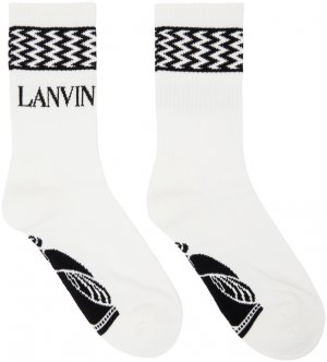 Бело-черные жаккардовые носки Lanvin