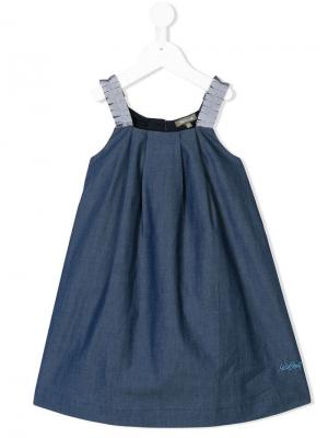 Плиссированное платье Miss Grant Kids. Цвет: синий