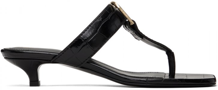 Черные босоножки на каблуке Belted Croco Toteme Totême