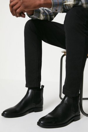 Кожаные ботинки челси Latimer с миндалевидным носком , черный Burton
