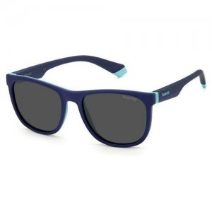 Солнцезащитные очки PLD 8049/S ZX9 M9, синий Polaroid. Цвет: синий