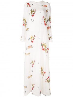 Платье Soiree с цветочным принтом Macgraw. Цвет: белый