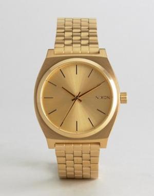 Золотистые часы-браслет Time Teller-Золотой Nixon