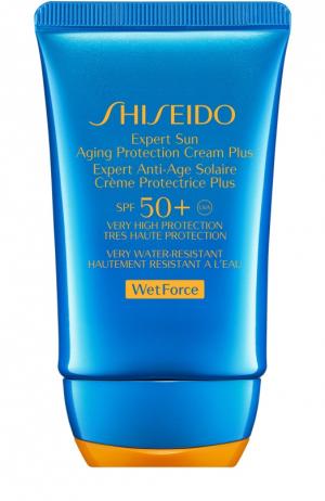 Солнцезащитный антивозрастной крем Expert Sun SPF50 Shiseido. Цвет: бесцветный