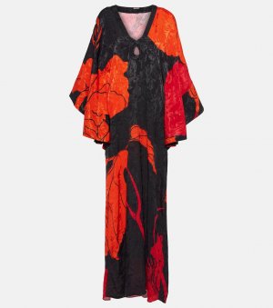 Жаккардовое платье макси с цветочным принтом , черный Johanna Ortiz