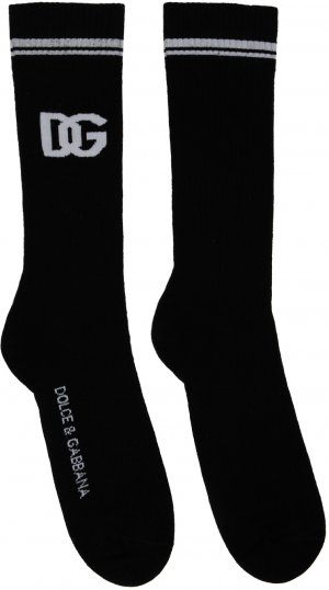 Черные носки с логотипом DG Dolce & Gabbana