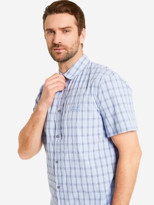 Рубашка с коротким рукавом мужская Rays Stretch Vent, Голубой, размер 44 Jack Wolfskin. Цвет: голубой