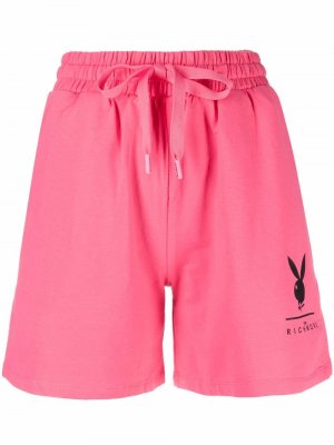 Спортивные брюки с логотипом из коллаборации Playboy John Richmond. Цвет: розовый