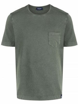 Patch cotton T-Shirt Drumohr. Цвет: зеленый
