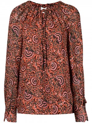 Блузка Bryce с цветочным принтом A.L.C.. Цвет: оранжевый