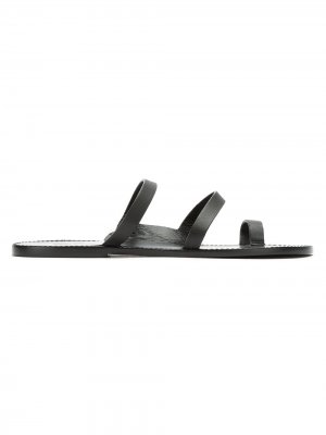 Leather flat sandals Osklen. Цвет: черный