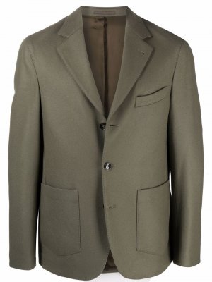 Однобортный пиджак строгого кроя Officine Generale. Цвет: зеленый