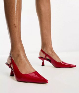 Лакированные туфли на среднем каблуке Slingback, красный Glamorous