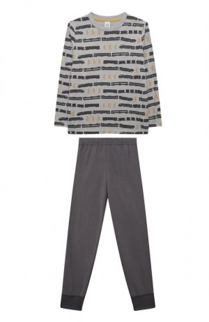 Хлопковая пижама Sanetta. Цвет: серый