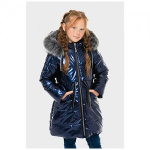Пальто для девочки , артикул 13813 размер 98-52 цвет синий Talvi. Цвет: синий