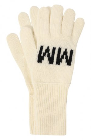 Шерстяные перчатки MM6. Цвет: белый