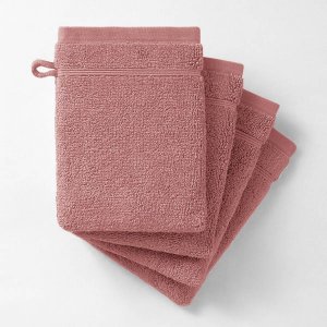 Комплект из 4 банных рукавичек LA REDOUTE INTERIEURS. Цвет: розовый