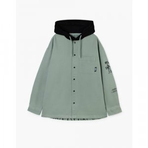 Джинсовая куртка , размер 12-14л/158-164, зеленый Gloria Jeans. Цвет: зеленый/оливковый
