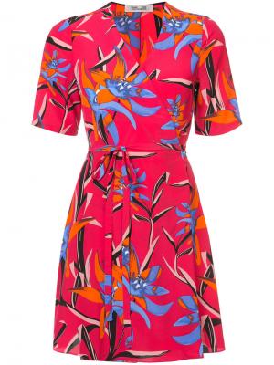 Платье с цветочным рисунком и запахом Dvf Diane Von Furstenberg. Цвет: розовый