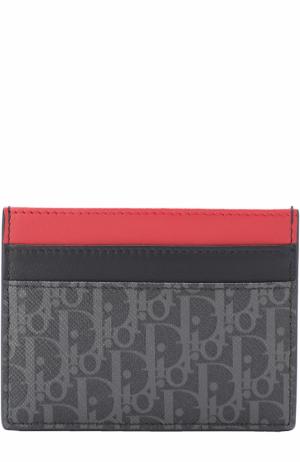 Кожаный футляр для кредитных карт Dior. Цвет: темно-серый