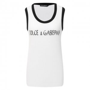 Хлопковая майка Dolce & Gabbana. Цвет: белый