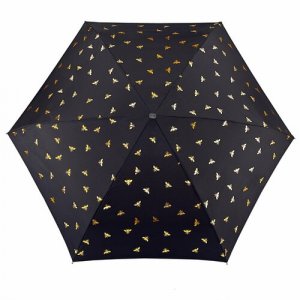 Мини-зонт , золотой, черный FULTON. Цвет: золотистый/черный