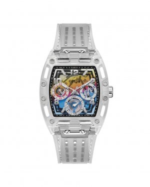 Мужские часы Phoenix GW0499G3 из силикона и прозрачным ремешком , серый Guess