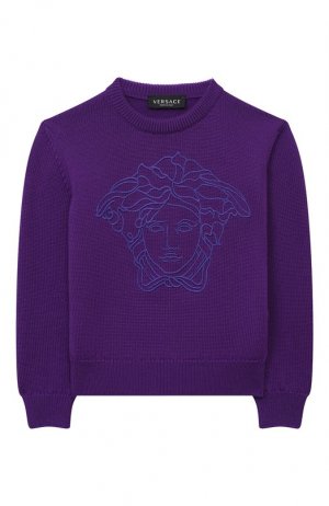 Шерстяной пуловер Versace. Цвет: фиолетовый
