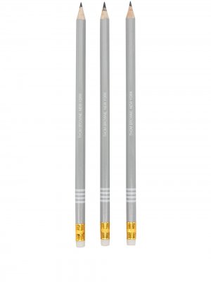Набор из трех карандашей с полосками 4-Bar Thom Browne. Цвет: 035 medium grey