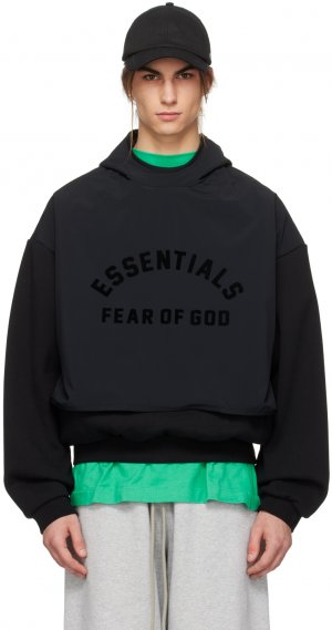 Черный многослойный худи Fear Of God Essentials