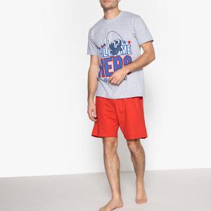 Пижама с шортами рисунком CALIMERO. Цвет: серый меланж/красный