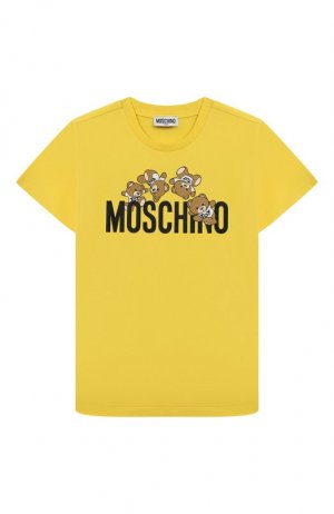 Хлопковая футболка Moschino. Цвет: жёлтый