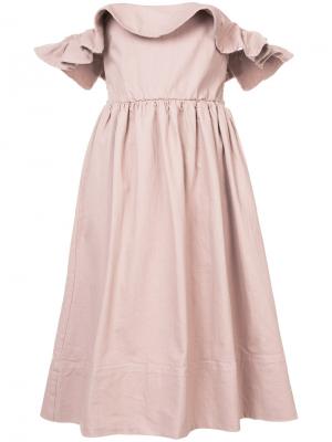 Платье с открытыми плечами Apiece Apart. Цвет: розовый и фиолетовый