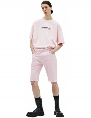 Джинсовые шорты розового цвета VETEMENTS