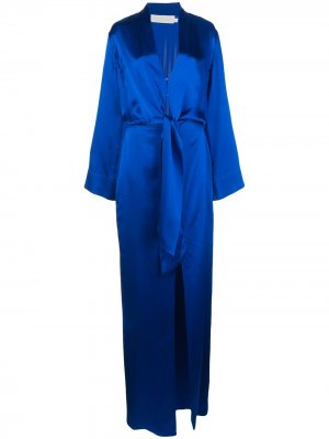 Длинное платье с завязками в стиле кимоно Michelle Mason. Цвет: синий