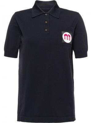 Рубашка-поло с нашивкой логотипа Miu. Цвет: черный